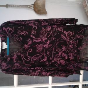 Ulla Popken Black & Purple Tunic with Camisole